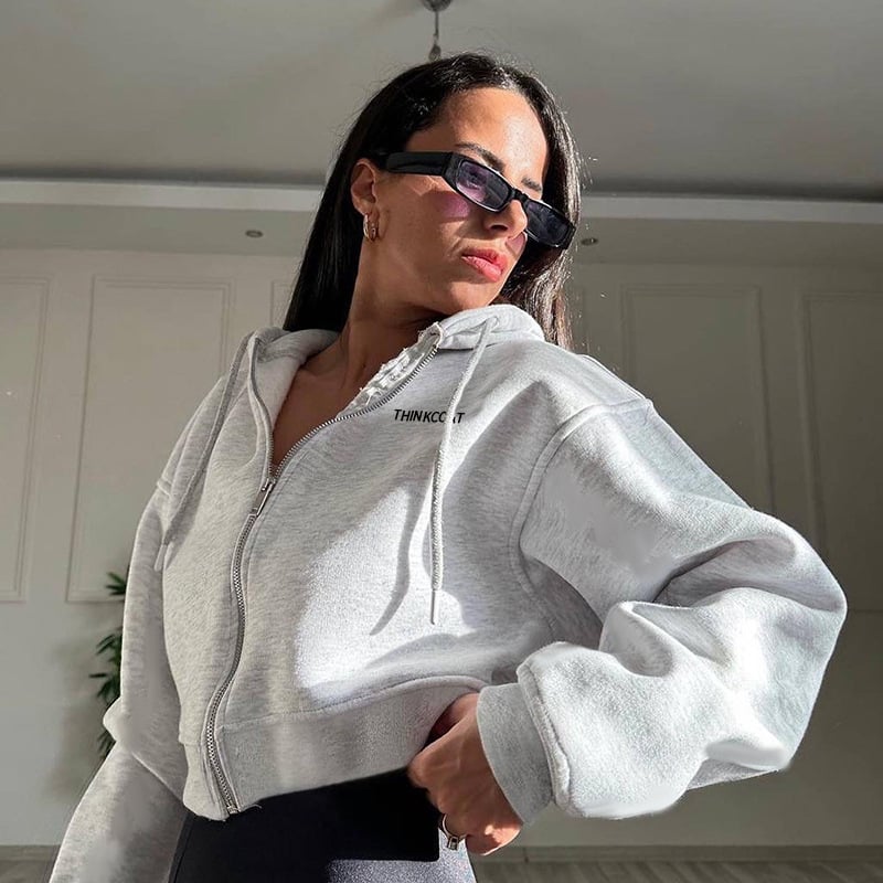 Women's Long-sleeved Hoodie with Letter Print | Streetwear