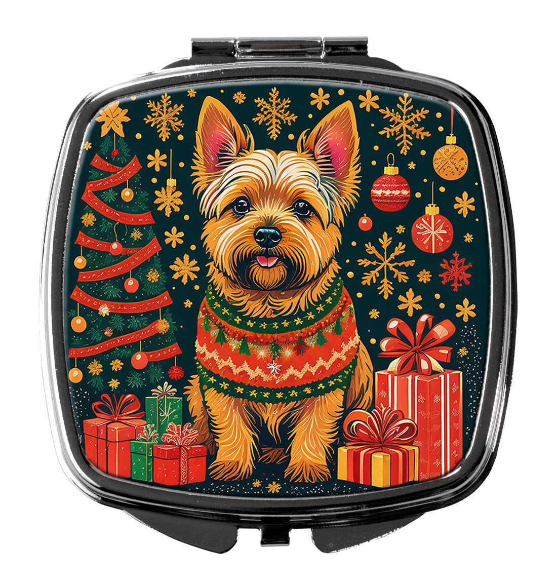 Norwich Terrier Christmas Compact Mirror