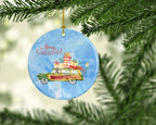 Merry Christmas Weimaraner Ceramic Ornament