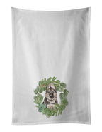 German Shepherd Puppy Christmas Wreath Kitchen Towel Set of 2