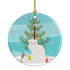 Asian Semi Longhaired Cat Christmas Ceramic Ornament