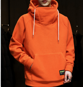 Men's High Neck Hooded Sweatshirt (One Piece) | Streetwear