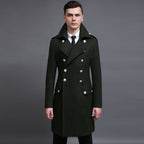 Retro Double-Row Woolen Coat for Men