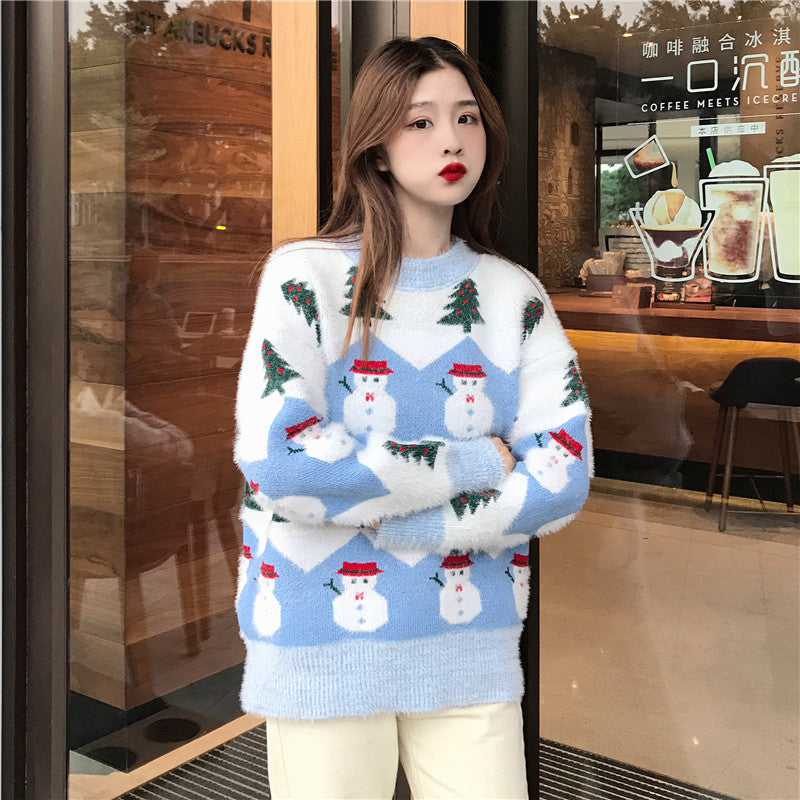 2020 Fall Winter Women's Christmas Sweater with Trees