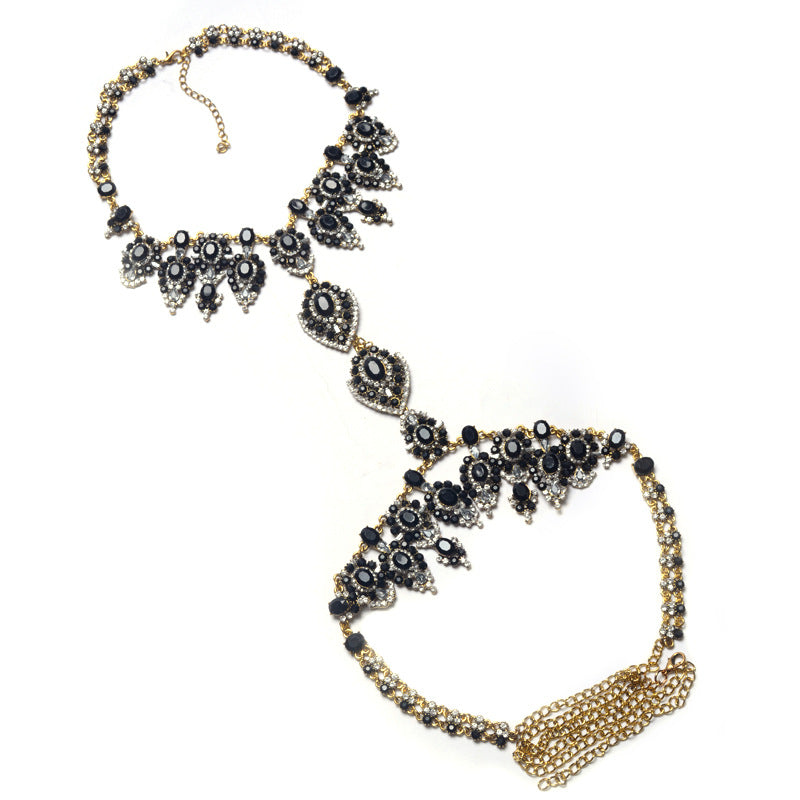 Exaggerated Bikini Long Necklace with Body Chain
