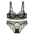 Women's Ultra-Thin Lace Bra Set for Large Breasts