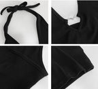 Spice Girl Metal Heart Hollow Neck Crop Top
