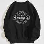 Brushed Round Neck Sweater for Women (Printed Design)