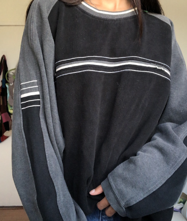 Women's Casual Loose-Fit V-Neck Striped Pullover | Streetwear