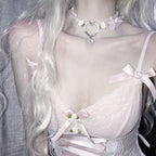 Lingerie Accessories with Retro Bow and Necklace