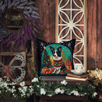Border Collie Christmas Throw Pillow