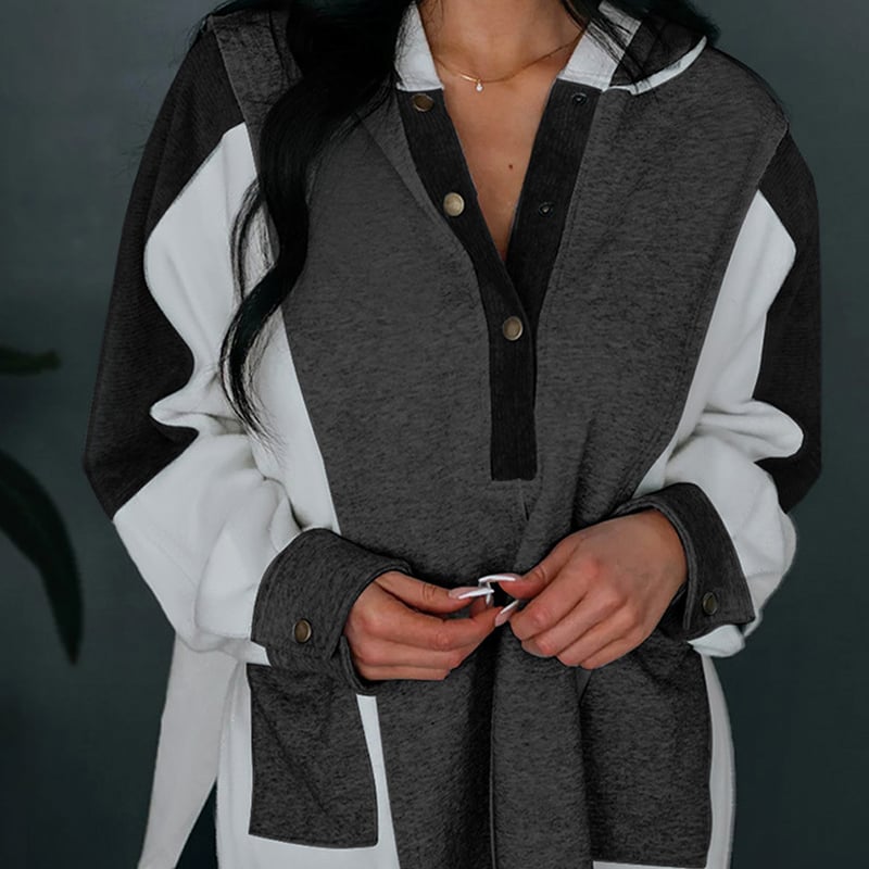 Oversized Hooded Sweater in Colorful Leisure Style