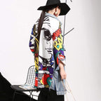 Women's Denim Trench Coat with Creative Design