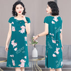 2023 Summer Women's Chiffon Bow Dress Plus Size