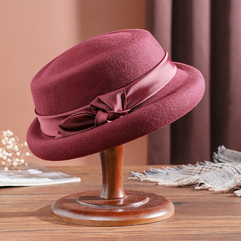 Women's Retro French Wool Beret Hat | Embroidered Cap