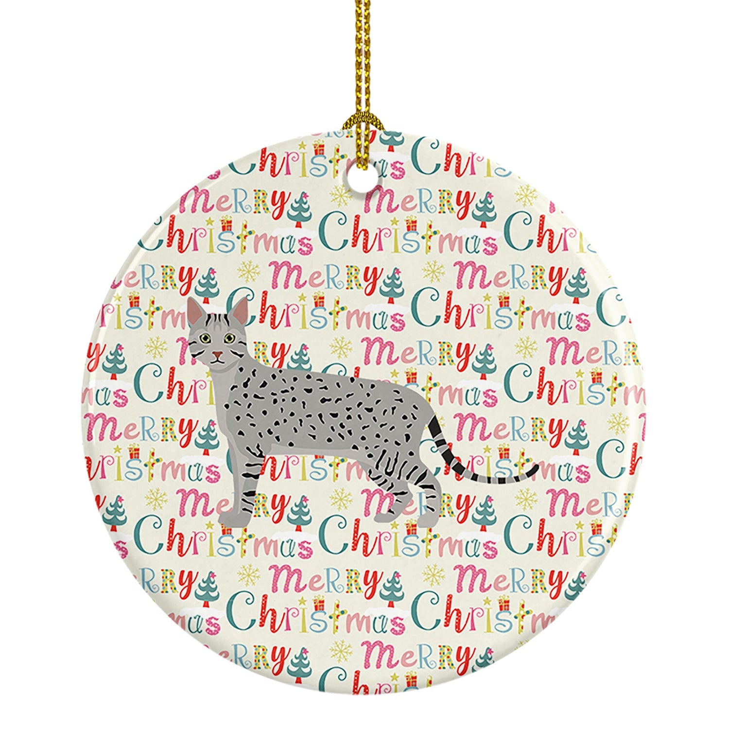 Egyptian Mau Cat Christmas Ceramic Ornament