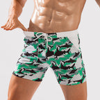 Men's Floral Print Drawstring Swim Trunks