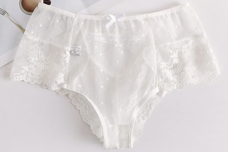 High-Waisted Polka Dot Lace Shaping Panties