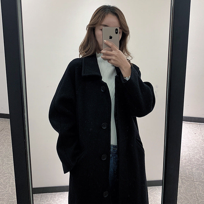 Trendy Women's Coat in Popular Thin Woolen Fabric