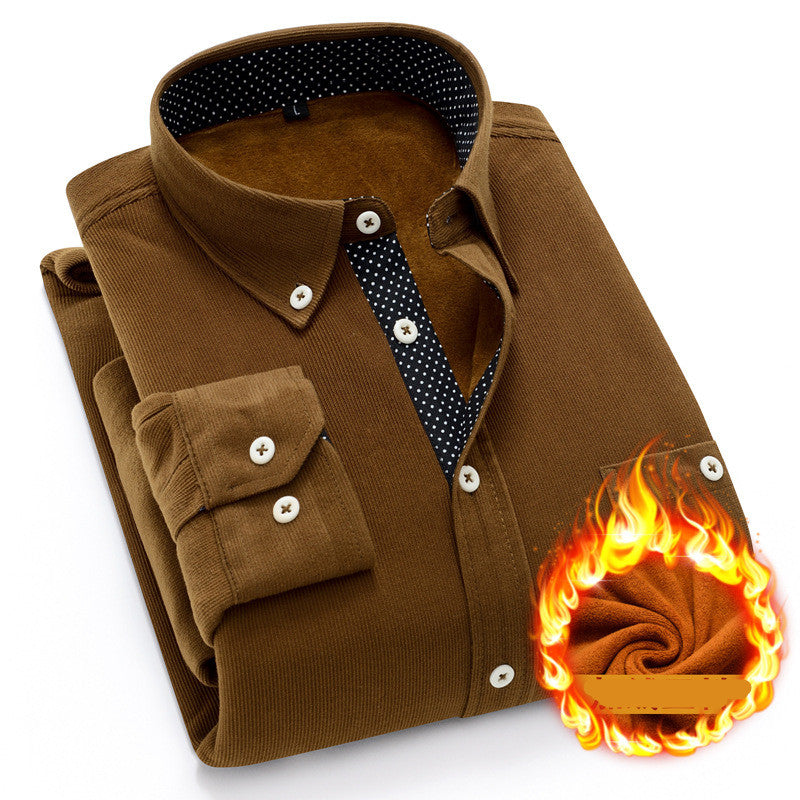 Corduroy and Fleece Shirt Combo