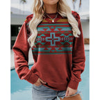 Vintage Western Style Women's Sweatshirt - Casual Pullover | Streetwear