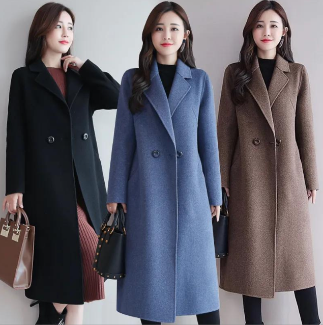 Stylish Women's Red Wool Coat (One Piece)
