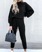 Solid Color Turtleneck Hoodie | Streetwear