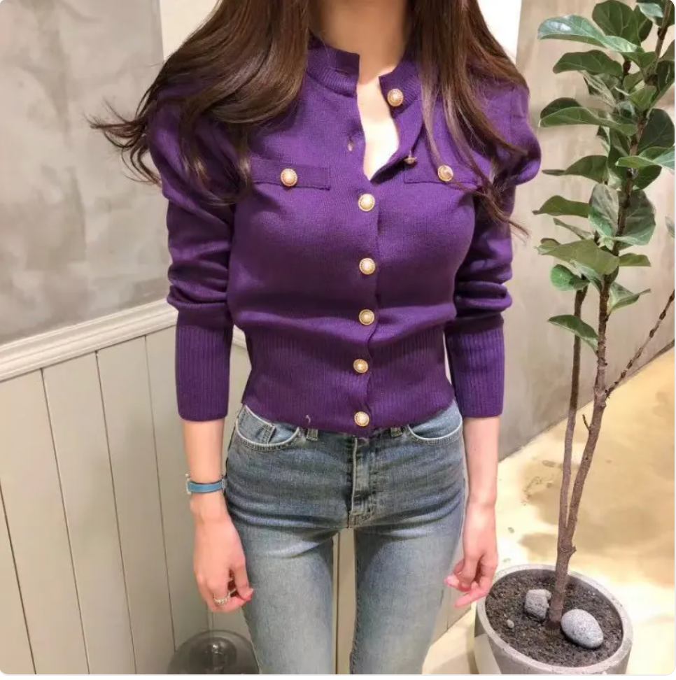 Single-Breasted Cardigan Sweater
