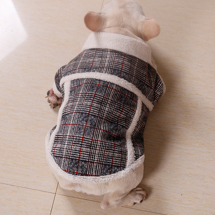 Fadou Chenery Pet Fashion Plush Zipper Coat for Dogs