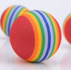 Rainbow Foam Cat Balls, Soft EVA Lightweight Bouncy Play Balls for Cats & Kittens, Colorful Interactive Chase & Pounce Toy, 3.5cm, Multipack