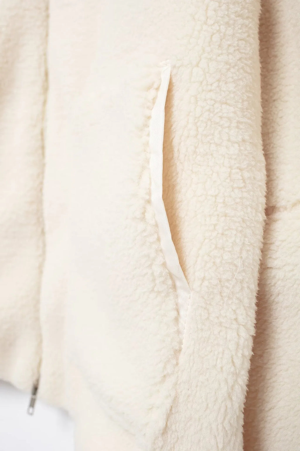 Women's Stand Collar Zipper Lamb Wool Coat