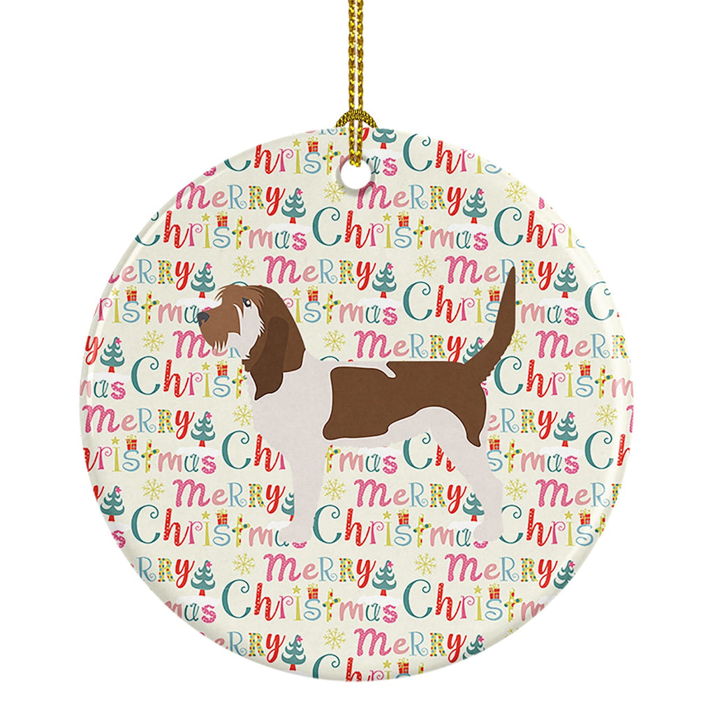 Grand Basset Griffon Vendeen Merry Christmas Ceramic Ornament