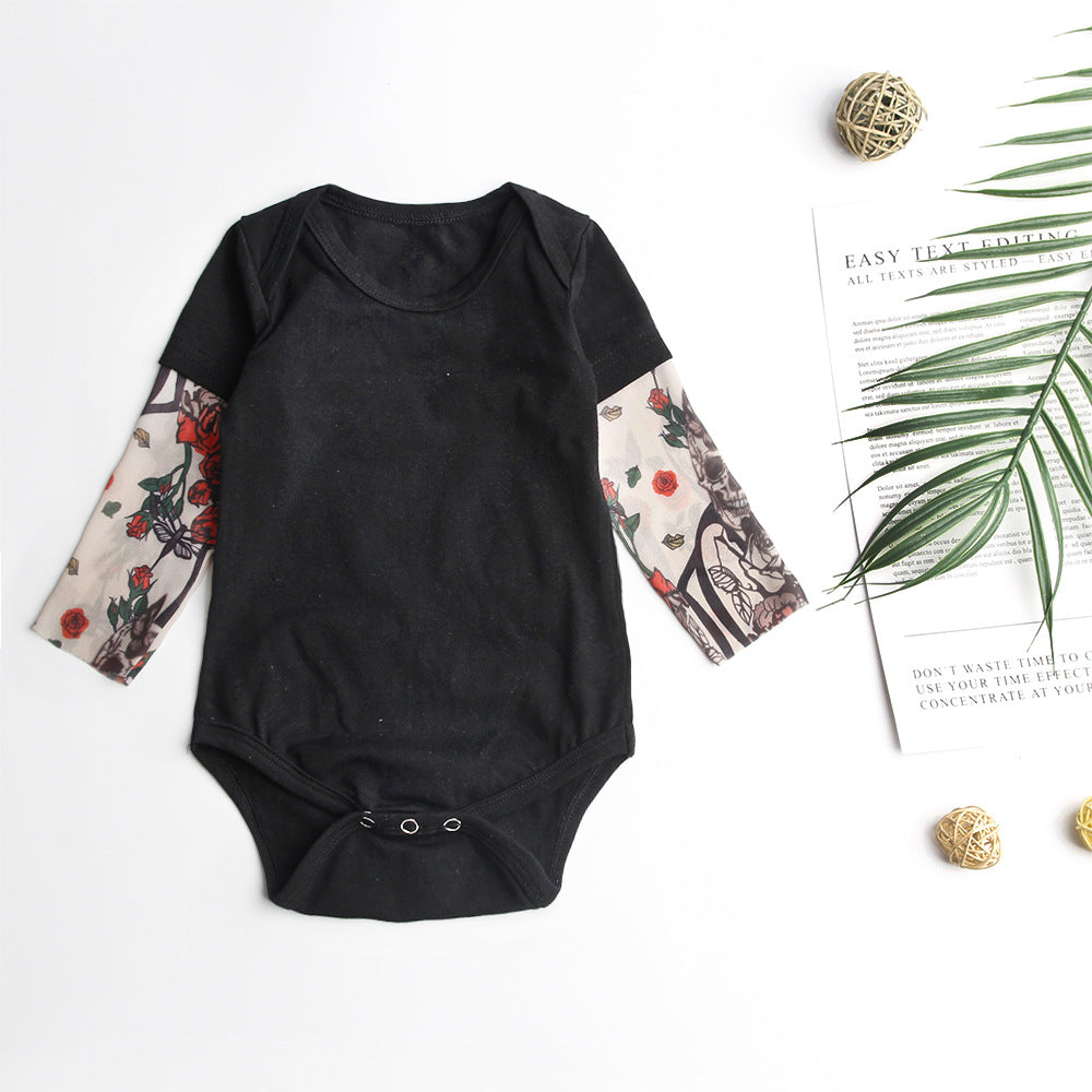 Tattoo Fake Two-Piece Bodysuit Outfit