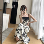 Floral Print Maxi Dress with Spaghetti Straps