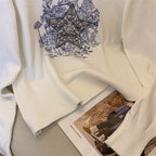 Elegant Vintage Embroidered Sweater for Women 2024
