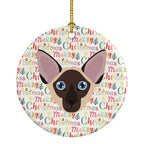 Colorpoint Shorthair Cat Christmas Ceramic Ornament
