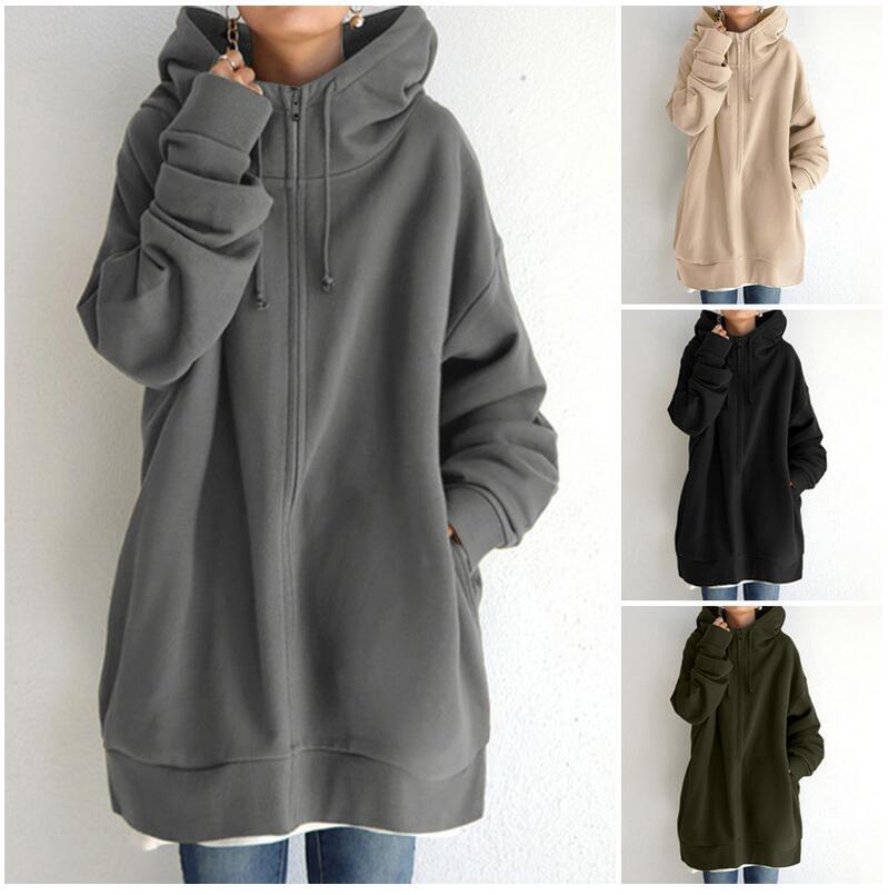 Women's Fuzzy Full-Zip Sport Hoodie Pullover Sweatshirt | Streetwear