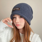 Women's Letter Wool Knitted Sleeve Cap | Embroidered Cap