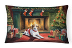 Beagle Cozy Christmas Throw Pillow