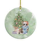 Corgi Cardigan Christmas Presents and Tree Ceramic Ornament