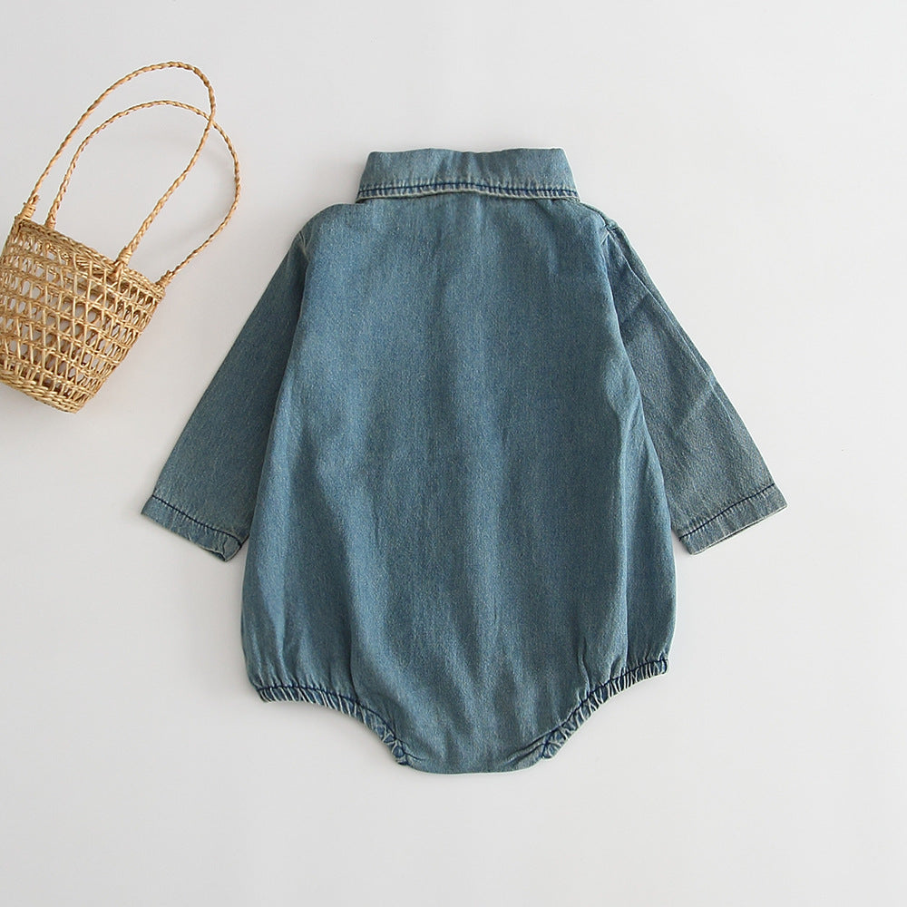 2020 Spring New Baby Soft Denim Bodysuit for Fall