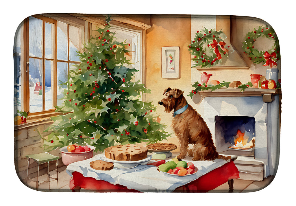 Irish Terrier Christmas Cookies Dish Drying Mat