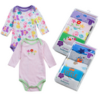 Long Sleeve Triangle Baby Bodysuit, Cotton Crawlers