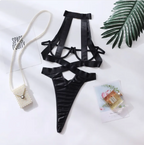 Sexy Halter Cut-out Backless Bodysuit with Strap Splicing