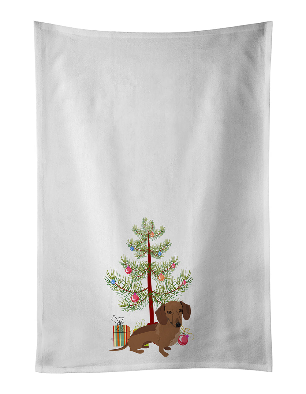 Dachshund Chocolate Christmas Kitchen Towel Set of 2
