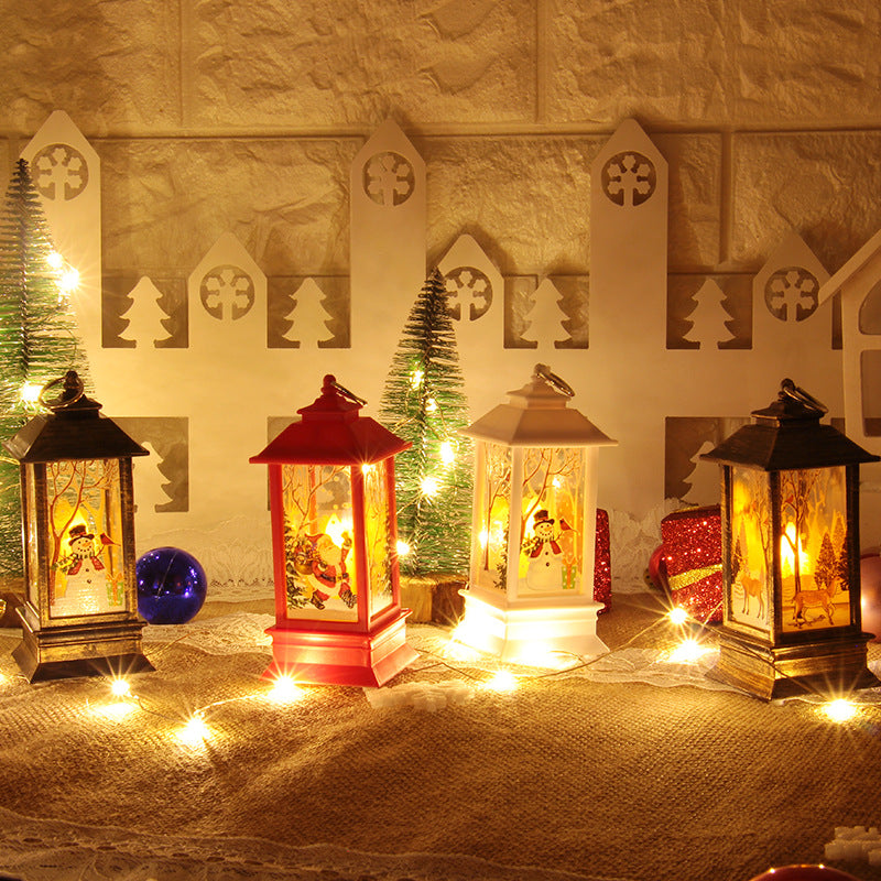 Christmas Snowman Candle Lantern Table Night Light Decor