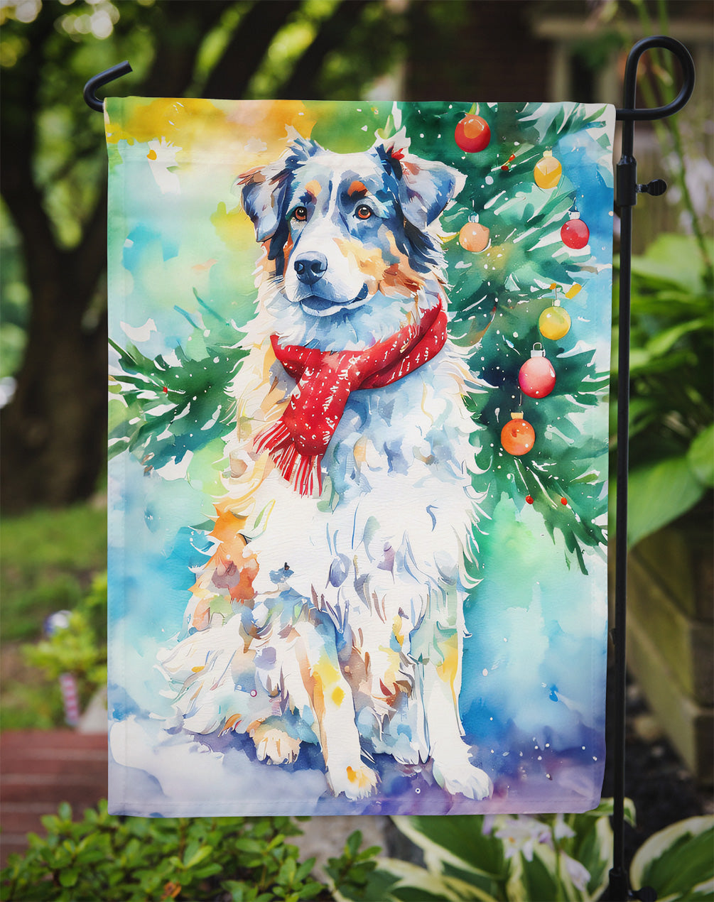 Australian Shepherd Christmas Garden Flag