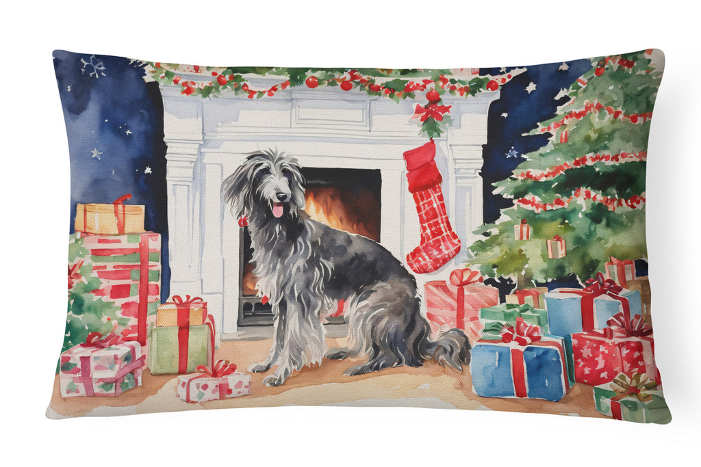 Scottish Deerhound Cozy Christmas Throw Pillow
