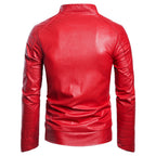 Men's Ouma Casual Stand Collar Leather Motorcycle Jacket