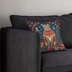 Cheetah Christmas Throw Pillow